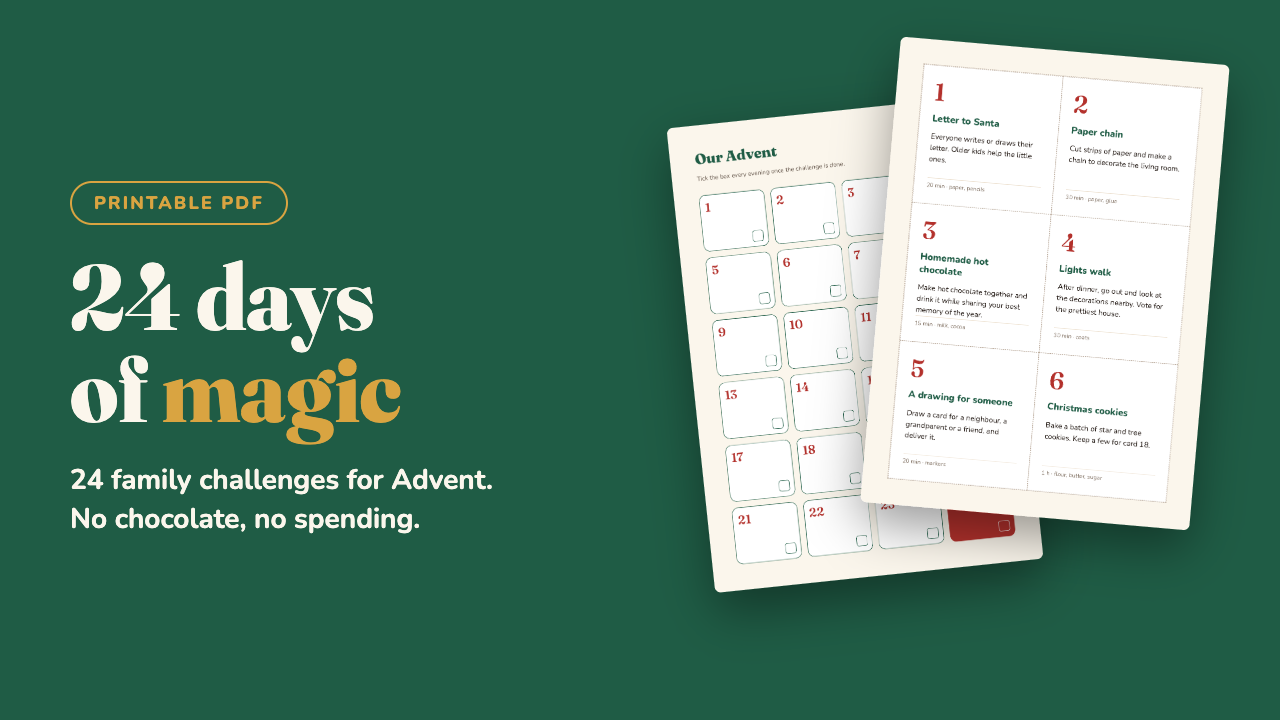 Preview of the printable Advent calendar