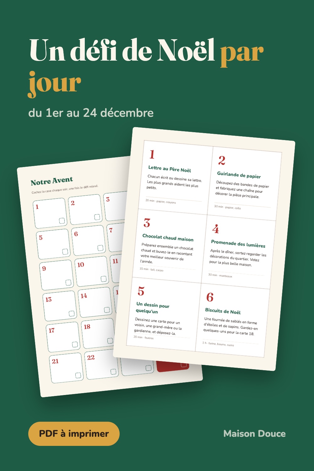Défis de Noël en famille : un par jour jusqu'au 24 décembre