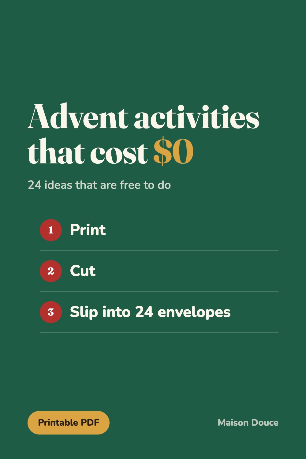 Cheap Advent calendar idea: 24 activities that cost nothing