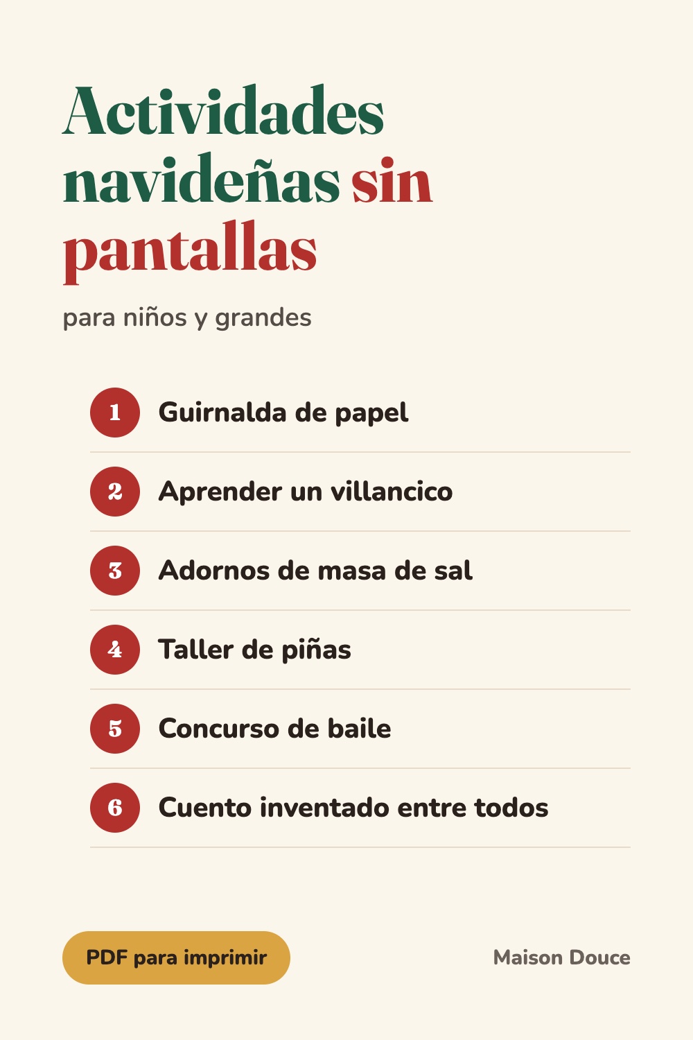 Actividades navideñas sin pantallas para toda la familia